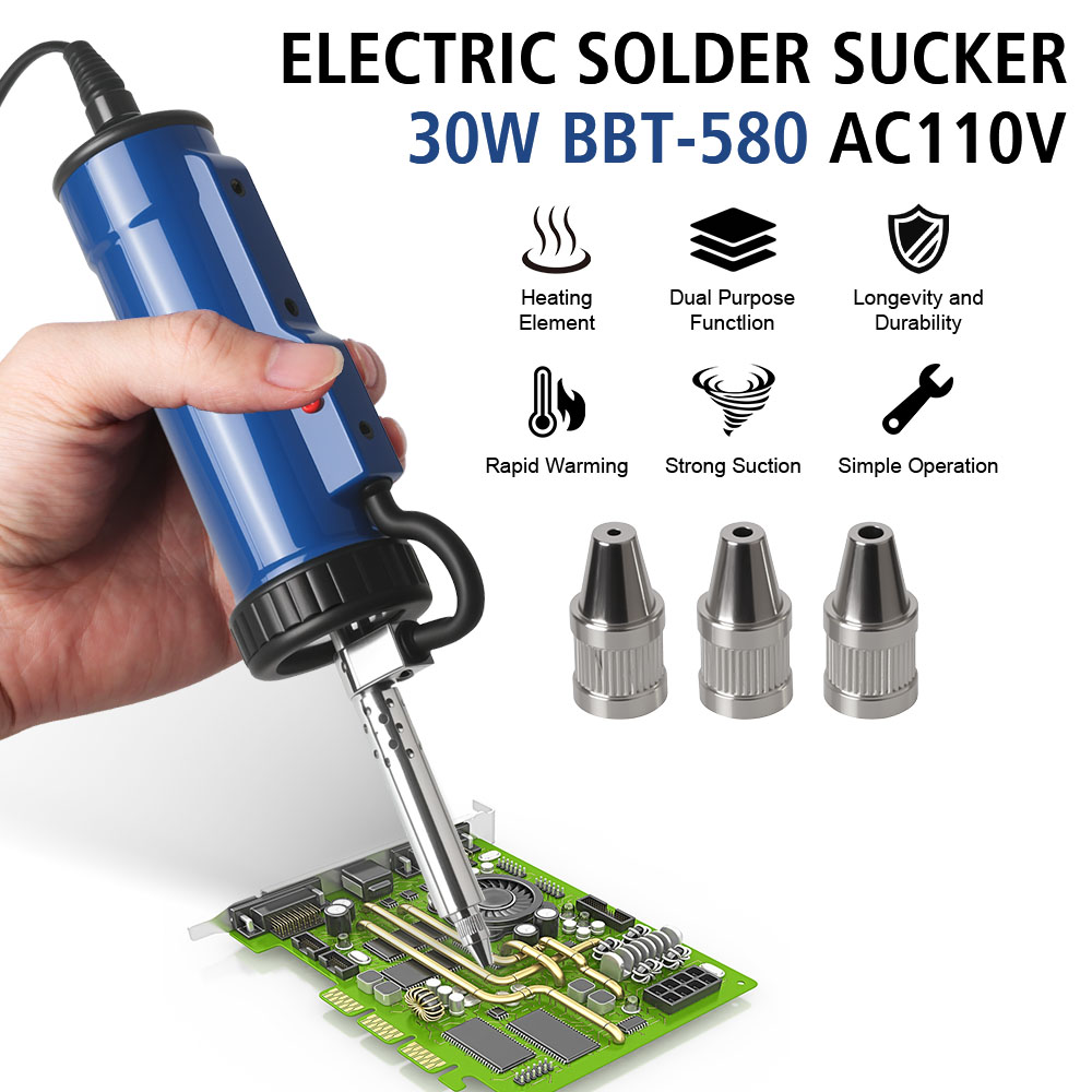 Desoldering Pump Electric Vacuum Station - Entfernen Sie die Pumpe mit 3-Saugdüse